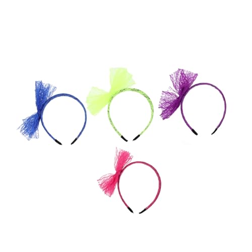 BELLIFFY 4stücke Teiliges Damen Stirnbänder Mit Großem Schleifen-design Aus Strapazierfähigem Material Für Kostümpartys Tägliches Tragen Hochzeiten Und Konzerte Erhältlich Neon von BELLIFFY
