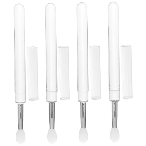 BELLIFFY 4 Stück Silikon Lippenpinsel Mit Deckel Wiederverwendbare Lippenstift Applikatoren Für Make up Transparent Weich Für Lippen Und Lidschatten Professionelle Kosmetikwerkzeuge Für von BELLIFFY