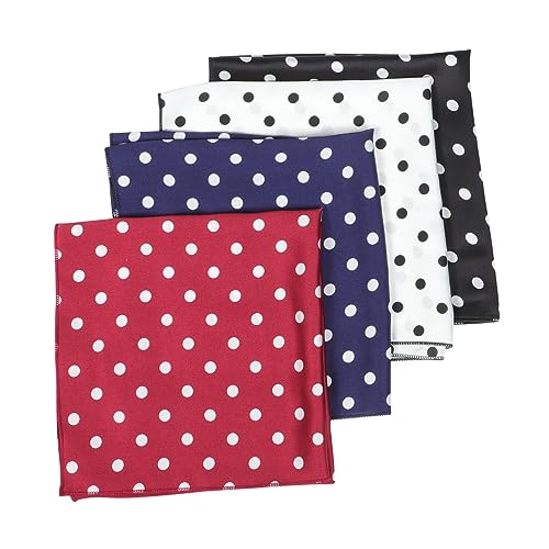 BELLIFFY 4er-set Quadratische Bandana-stirnbänder Mit Punktmuster Schals Kopfbedeckungen Für Damen von BELLIFFY