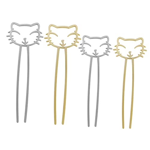 BELLIFFY 4stücke Teiliges Haarschmuck Mit Katzenhaaren Bunte Haarstäbchen Für Damen Und Mädchen Für Hochsteckfrisuren Und Kreative Haarstylings von BELLIFFY