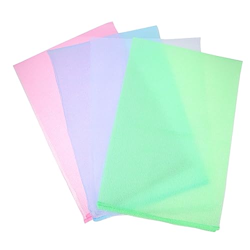 BELLIFFY Schrubber-handtuch-set – 4-teiliges Peeling-waschlappen-set – Schmal Und Leicht Zu Verwenden – Badezubehör – Weich Und Bequem von BELLIFFY