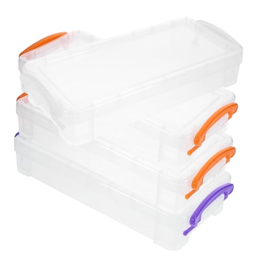 BELLIFFY 4stücke Teiliges Transparente Stiftebox Mit Großem Fassungsvermögen Stapelbar Und Praktisch Für Bürobedarf Schulmaterialien Und Kreative Aufbewahrung von BELLIFFY