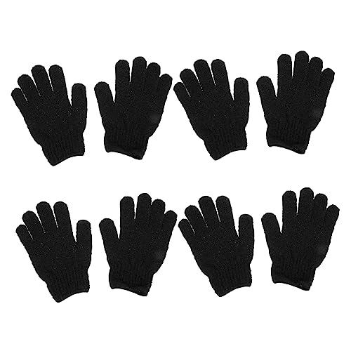 BELLIFFY 4paare Exfolierende Badehandschuhe Starke Peeling-handschuhe Für Körperpflege Sanfte Und Hautverjüngung Für Damen Und Schwarz von BELLIFFY