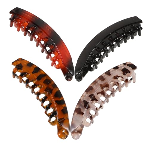 BELLIFFY 4stücke Bananen-haarspangen Für Damen Rutschfeste Haarspangen Große Bananen-haarklammern Starker Halt Für Pferdeschwanz-dutt Haarspange Für Dünnes Haar Styling-zubehör Für Frauen u von BELLIFFY