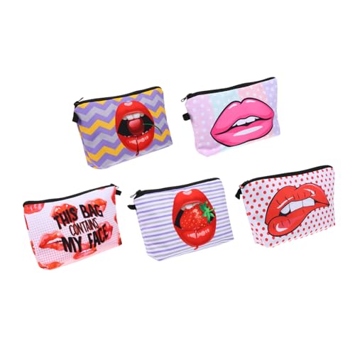 BELLIFFY 5stücke Lippen Druck Kosmetiktasche Wasserdichtes Make-up-organisationsset Für Frauen Für Reisen Urlaub Gym Und Täglichen Gebrauch von BELLIFFY
