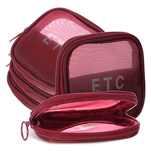 BELLIFFY 5stücke Netz-Make-up-Tasche Reise-Kosmetiktasche Multifunktionaler Organizer Mit Reißverschluss Kosmetik-Beutel Zum Aufbewahren Von Make-up Lippenstift Schreibwaren Leicht Und Trag von BELLIFFY
