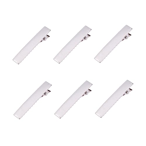 BELLIFFY 50 Stück Mini Alligator Haarclips mit Zähnen Silberne Haarklammern aus Robustem DIY Haarschmuck Zubehör für Damen zum Basteln und Befestigen von Schleifen oder Blumen von BELLIFFY