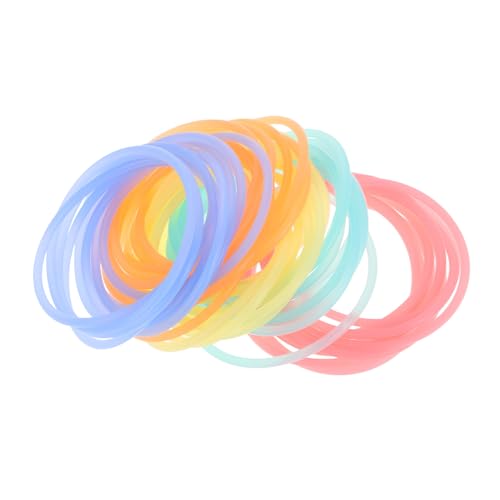 BELLIFFY 50 Stück Nachtleuchtende Silikonarmbänder Farben Elastische Gummibänder Für Outdoor Spiele Karneval Partygeschenke Robust und Biegsam von BELLIFFY