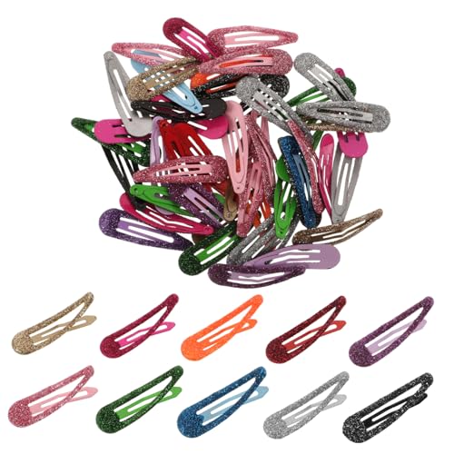 BELLIFFY 50 Stück Teiliges Bunte Glitzer Haarklammern Wasserfall Design Metall Snap Haarspangen für Frauen Mädchen und Junge Mädchen Rutschfestes Haarschmuck in Farben Praktisch und von BELLIFFY