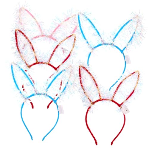 BELLIFFY 5stücke Leuchtende Kaninchenohr-haarreifen Stirnbänder Für Damen Cosplay Haarband Party Requisiten Fotoaccessoires Für Karneval Ostern Silvester von BELLIFFY
