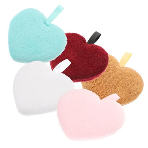BELLIFFY Soft Body Puff Herzform 5 Stück Beauty Make-up-entferner-pads Wiederverwendbare Waschbare Make-up-reinigungswerkzeuge von BELLIFFY
