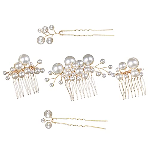 BELLIFFY 5stücke Braut Haarschmuck Mit Perlen Teilig Eleganter Haarreif Für Hochzeiten Und Besondere Anlässe Für Braut Und Brautjungfern Romantisches Accessoire Für Stilvolle Frisuren von BELLIFFY