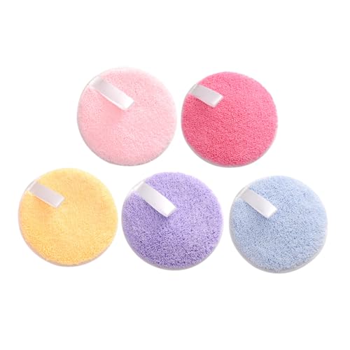 BELLIFFY 5St Runde Reinigungspads Mikrofaserrunden für das Gesicht wiederverwendbares Abschminkpad cosmetic kosmetiktäschchen handtücher puder puff abgerundeter Hauch Gesichtswaschpuff von BELLIFFY