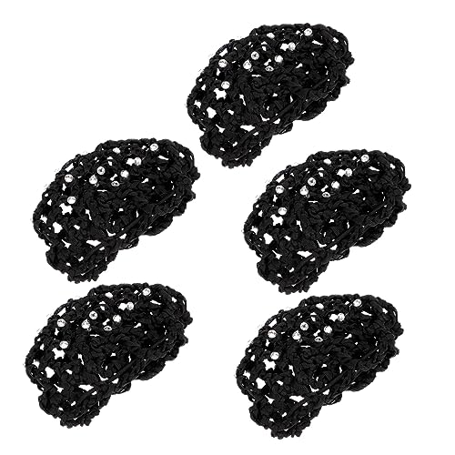 BELLIFFY 5stücke Haarknoten-abdecknetz Für Frauen Haarnetz Für Krankenschwestern Ballett-haarschmuck Haar-accessoire Mit Strass-design Haar-wrap Für Tänzerin Und Kellnerin von BELLIFFY