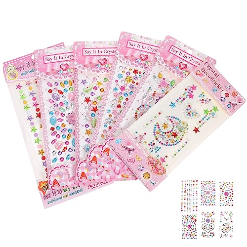 BELLIFFY 6 Bögen Gesichtskristalle Aufkleber Edelsteine Für Augen Körper Strass Temporäre Tattoos Leuchtende Farben Party-accessoires von BELLIFFY
