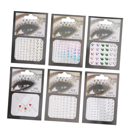 BELLIFFY 6blätter Augen-rhinestones Aufkleber Glitzer Schmuck Für Make-up Wasserfeste Langlebige Dekoration Für Festivals Kostümpartys Und Hochzeiten Sicheres Material Für Kreative von BELLIFFY