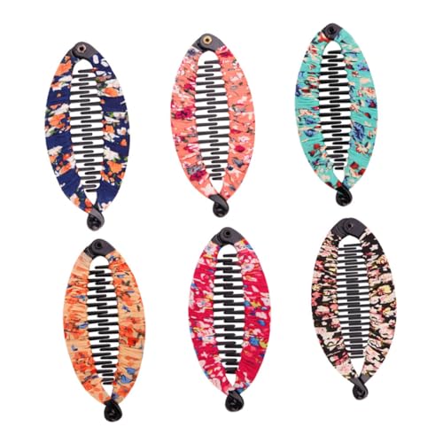 BELLIFFY 6stücke Fisch Geformt Haarspangen Blumenmuster Mädchen Frisur Zubehör Frauen Haar Clips Haaraccessoires Für Verschiedene Frisuren Und Täglichen Gebrauch von BELLIFFY