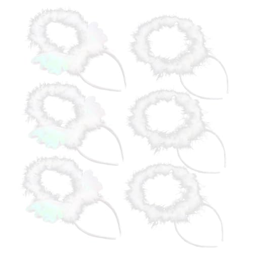 BELLIFFY 6-teiliges Engel-halo-stirnband Mit Federn Und Engel-kopfschmuck Kostümzubehör Für Damen Und Kinder von BELLIFFY