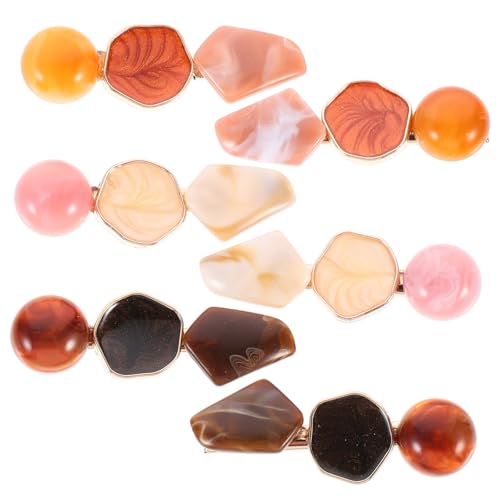 BELLIFFY 6stücke Haarspange Geometrische Haarnadelclip Für Frauen Mädchen Imitation Marmor Barrettes Haar Zubehör Mit Verschiedenen Looks Für Glattes Lockiges Flechthaar Pferdeschwanz von BELLIFFY