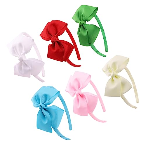 BELLIFFY Weiche Robuste Haarbänder Mit Schleife 6er-pack Für Kinder Vielseitige Kopfbedeckung Für Geburtstage Schulen Und Veranstaltungen Zufällige Farbe von BELLIFFY
