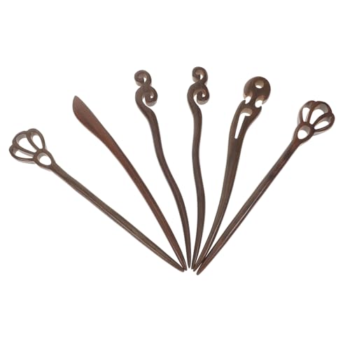 BELLIFFY 6stücke Holz-haarstäbchen Aus Ebenholz Handgefertigte Traditionelle Chinesische Haarnadeln Dekorative Accessoires Für Frauen Und Mädchen Zufällige Designs BELLIFFY 6stücke Holz-haarstäbchen Aus Ebenholz Handgefertigte Traditionelle Chinesische Haarnadeln Dekorative Accessoires Für Frauen Und Mädchen Zufällige Designs von BELLIFFY