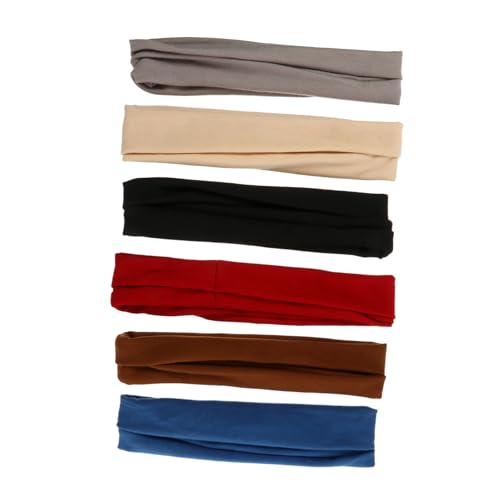 BELLIFFY 6er-pack Stretch Sport Haarbänder Schweißableitendes Yoga Kopfband Haar-accessoires von BELLIFFY