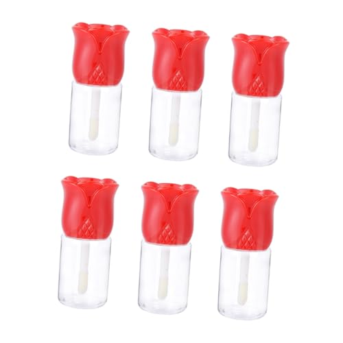 BELLIFFY 6stücke Teiliges Leere Lipgloss-röhrchen Blumenform Transparent Wiederverwendbare Lip Balm-flaschen Mit Pinselkopf Für Lippenfarbe Und Lippenpflege Für Kosmetikproben von BELLIFFY
