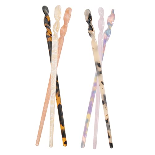 BELLIFFY 6 Stück Haarstäbchen Minimalistischer Haarknoten-stäbchen Haarstyling-tool Passend Für Mädchen Und Damen Für Hochzeit Geburtstag Weihnachten von BELLIFFY