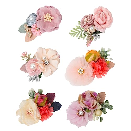 BELLIFFY Haarspangen für Mädchen Von 6 Stück Blumen-haarnadeln Haarspangen Natürliche Simulationsblumen Haar-accessoires für Frauen Braut Brautjungfer von BELLIFFY