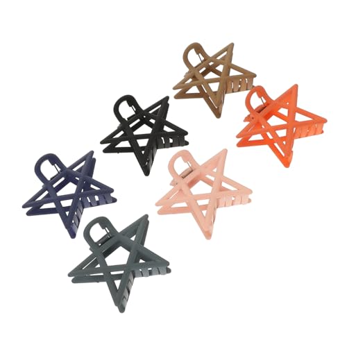 BELLIFFY 6stücke Stern Haarspangen Für Damen Große Haarklammern Haarclips Schwarz Rosa Orange Braun Stilvolle Haaraccessoires Für Frisuren von BELLIFFY