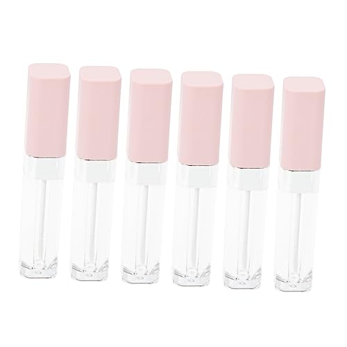 BELLIFFY 6st Lipgloss Leere Tube Lipglossbehälter Mit Zauberstab Make-up-proben Transparente Wimperntusche Lipgloss-Pigment Nachfüllbare Lipgloss-Tube Lippenbalsam-tuben Klar Abs Rosa von BELLIFFY