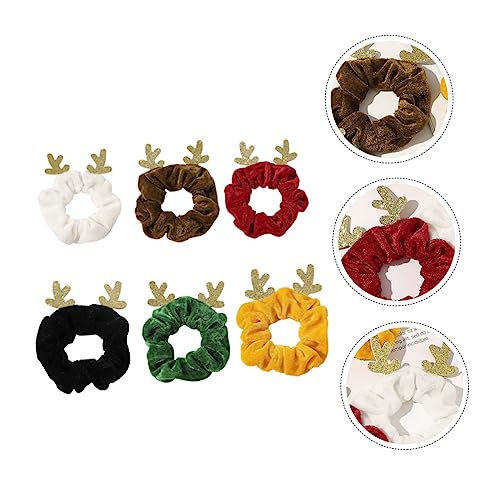 BELLIFFY 6stücke Weihnachts-haarbänder Elastischem Antler-stil Haargummis Für Damen Für Festliche Anlässe Und Tägliche Frisuren Und Dehnbar Bunten Farben von BELLIFFY