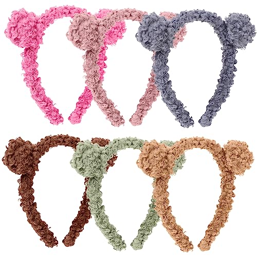 BELLIFFY 6stücke Bärenohren Stirnbänder Flauschige Haar Hoops Party Headwear Cosplay Kostüm Haarreifen Für Make-up Süße Schöne Dekorative Stirnbänder in Verschiedenen Farben von BELLIFFY