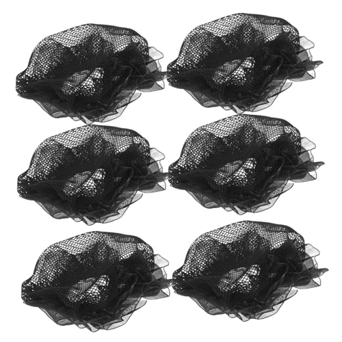 BELLIFFY 6stücke Ballett Haarnetze Elastische Dutt-haarnetze Für Damen Tänzerinnen Stretch Netz Mit Spitzenverzierung Für Mädchen Und Erwachsene von BELLIFFY