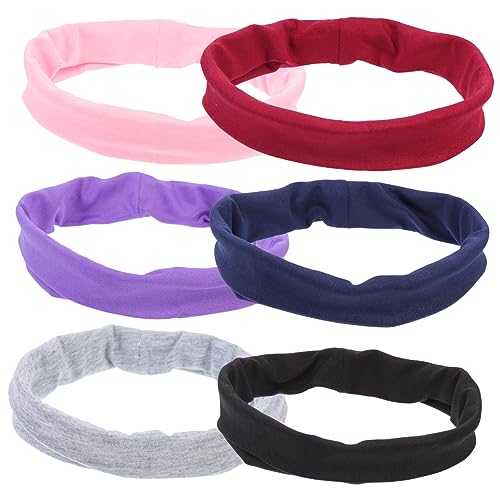 BELLIFFY 6stücke Elastische Sport-stirnbänder Rutschfestes Yoga-schweißband Modischen Farben Für Damen Für Fitness Joggen Und Yoga von BELLIFFY