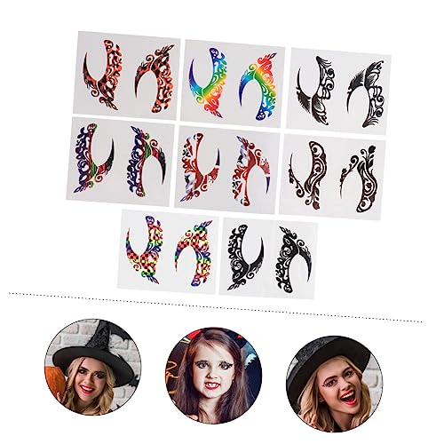BELLIFFY 8paare Augen Make-up Selbst-adhesive Schatten Paste Gesicht Dekoration Aufkleber Und Glänzend Für Halloween Party Motiv Umweltfreundlich Und Sicher Anwendung Temporäre Tattoos Für von BELLIFFY