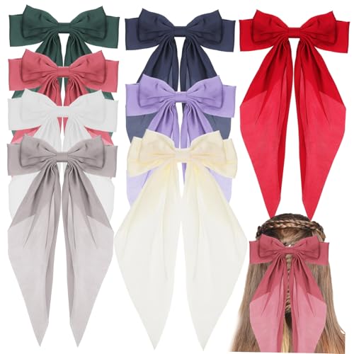 BELLIFFY 8 Stück Große Haarschleifen Für Mädchen Schleifen Mit Bändern Haarspangen Für Mädchen Und Frauen von BELLIFFY