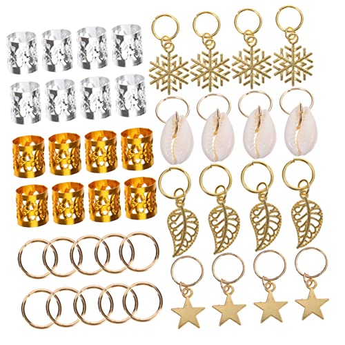 BELLIFFY Haarnadeln für Damen runde Schnalle aus Metall 80 Stück Haarschmuck Charms für Dreadlocks Zopfperlen von BELLIFFY