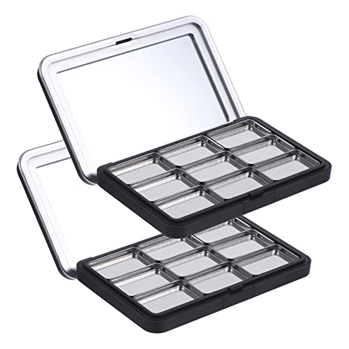 BELLIFFY 2sätze Lidschattenpalette Leere Nachfüllbare Lidschattenbox Aufbewahrungsbox Lidschatten-unterplatte Diy-palette Organizer Für Kosmetika Haushalt Nutzung von BELLIFFY