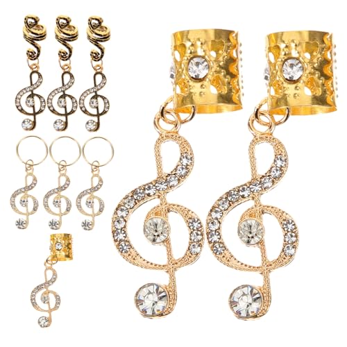 BELLIFFY 9stücke Teiliges Haarschmuck Für Zöpfe Metallische Dreadlock Ringe Mit Musiknoten Robuste Und Wiederverwendbare Haar-manschetten Für Damen Für Partys Und Besondere Anlässe von BELLIFFY