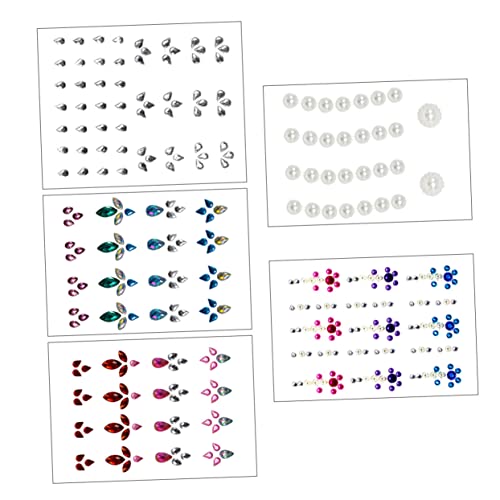 BELLIFFY 5sätze Gesichtsschmuck Mit Selbstklebenden Kristallen Rhinestone Aufkleber Für Augenbrauen Und Gesicht Wiederverwendbar Für Feste Und Besondere Anlässe von BELLIFFY