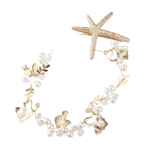 BELLIFFY Braut Haarschmuck Mit Blättern Und Perlen Elegantes Haarband Für Hochzeiten Verlobungen Und Besondere Anlässe Goldene Haarspange Mit Zarter Kette Charmant Und Stilvoll BELLIFFY Braut Haarschmuck Mit Blättern Und Perlen Elegantes Haarband Für Hochzeiten Verlobungen Und Besondere Anlässe Goldene Haarspange Mit Zarter Kette Charmant Und Stilvoll von BELLIFFY