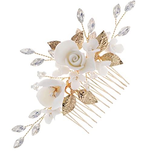 BELLIFFY Delikater Haarschmuck Für Braut Haarspange Mit Keramikblumen Für Hochzeiten Und Besondere Anlässe Verleiht Jedem Look Und von BELLIFFY