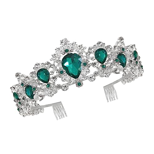 BELLIFFY Brautkrone Mit Strasssteinen Hochzeitskopfschmuck Kopfbedeckung Für Damen Und Herren Fotografie-accessoire Party-haarschmuck von BELLIFFY