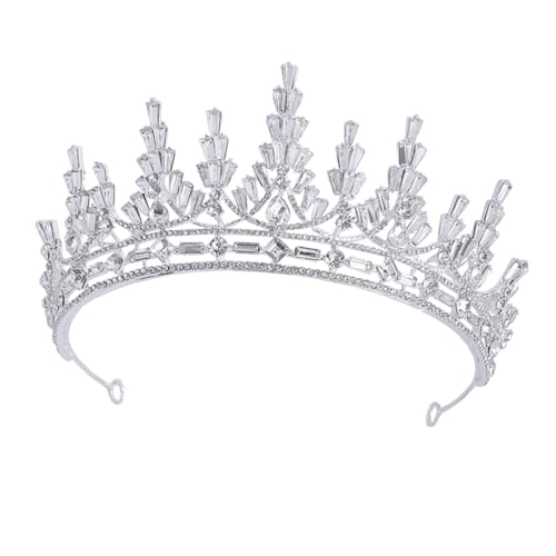 BELLIFFY Brautkrone mit Funkelnden Strasssteinen Langlebiges Haarschmuck Accessoire für Damen und Teenager Silbernes Tiara Design für Hochzeit Party und Besondere Anlässe von BELLIFFY