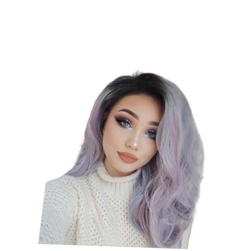 BELLIFFY Fashion Damen Perücke Mittel-lang Lockige Haarperücke Bunten Farben Natürlich Aussehende Netzperücke Haaraccessoires Für Alltag Partys Cosplay Und Feiern von BELLIFFY