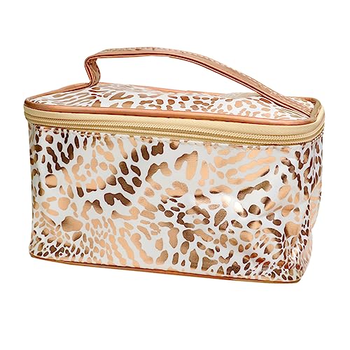 BELLIFFY Kosmetiktasche Mit Leopardenmuster Große Damen Make-up Tasche Reise Schminktasche Mit Reißverschluss Aufbewahrungstasche Für Kosmetik Und Toilettenartikel Outdoor Organizer Für von BELLIFFY