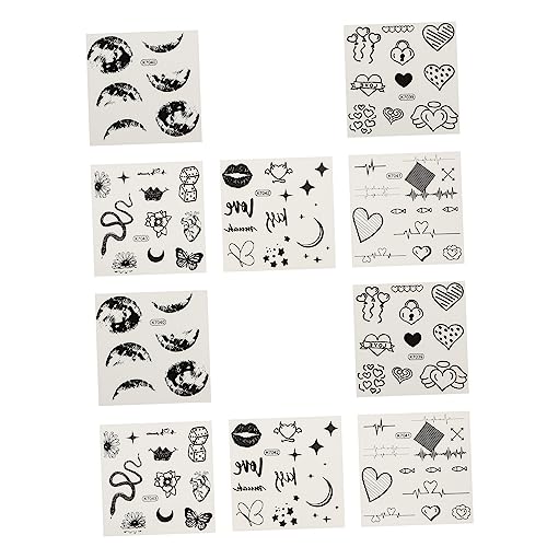 BELLIFFY 10stücke Temporäre Tattoos Aufkleber Wasserdichte Und Hautfreundliche Körperdekoration Für Erwachsene Für Partys Festivals Und Kreative Ausdrucksformen von BELLIFFY