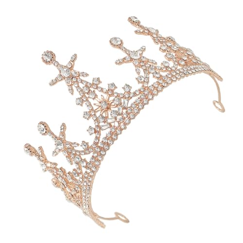 BELLIFFY Elegante Weibliche Hochzeitskrone mit Strasssteinen Als Sterndekoration für Das Brautkleid und Die Fotosession von BELLIFFY