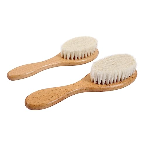 BELLIFFY 2stücke Wolle Bartbürste Mit Holzgriff Nackenbürste Für Haarentfernung Reinigungsbürste Für Abgebrochene Haare Friseurbürste von BELLIFFY